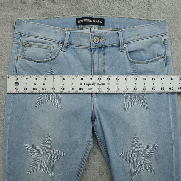 Express Jeans Women's Fits 34x30 (No size Tag) Blue Mid-Rise Legging Denim Pants - Picture 5 of 15